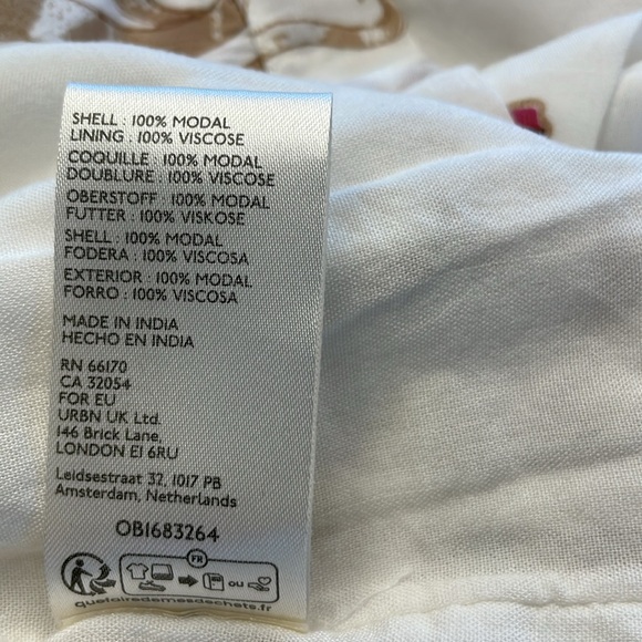 Free People size XL dress. NWT White with wine color floral print. 100% Modal - Picture 9 of 9